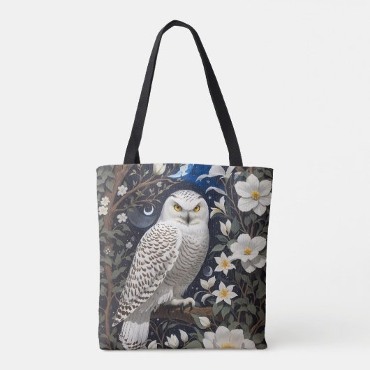 Sneeuwuil Moonlight Moonflower Tote Bag (Achterkant)