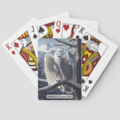 Sneeuwuil neergestreken in de winter pokerkaarten (Achterkant)