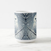 Sneeuwuil neergestreken op Snowy Branch Koffiemok (Center)