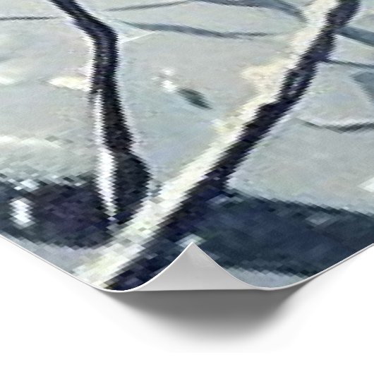 Sneeuwuil neergestreken op Snowy Branch Poster (Hoek)