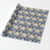 Sneeuwuil op een stenen boog cadeaupapier (Uitgerold)
