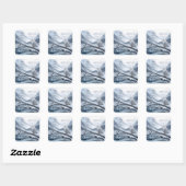 Sneeuwuil op een wintertak vierkante sticker (Vel)