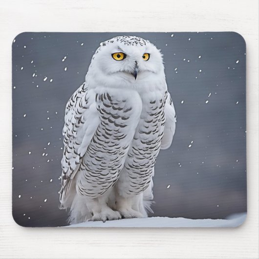 Sneeuwuil op sneeuw muismat (Voorkant)