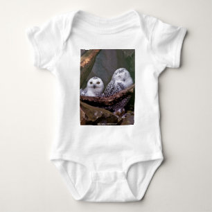 Sneeuwuil paar boslandschap dierenkunst romper