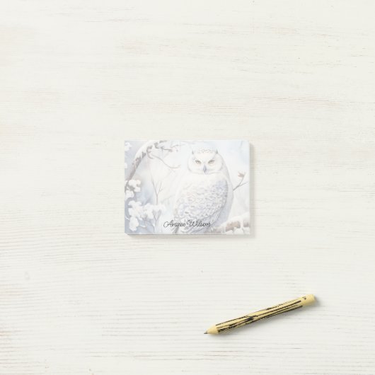 Sneeuwuil Post-it® Notes (Op bureau)