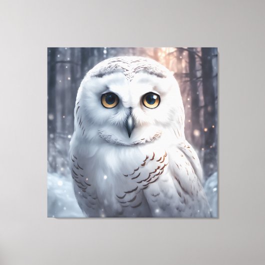 Sneeuwuil- Premium verpakt Canvas (glans) Afdruk (Voorkant)