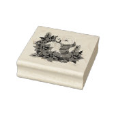 Sneeuwuil Rode Poinsettias Kerstmis Rubberstempel (Stempel)