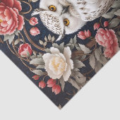 Sneeuwuil Roze Pioen Bloemen Tissuepapier (Detail)