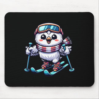 Sneeuwuil Skiën Cute Uil Skier Muismat