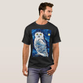 Sneeuwuil Sterrennacht T-shirt (Voorkant volledig)