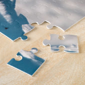 Sneeuwuil stijgt op uit de sneeuw legpuzzel (Zijkant)