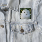 Sneeuwuil Vierkante Button 5,1 Cm (In situ)
