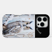 Sneeuwuil winterbaars iPhone hoesje (Achterkant horizontaal)