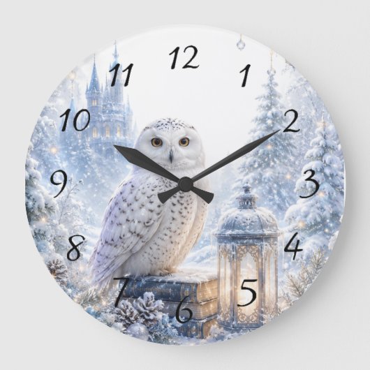 Sneeuwuil Wintermagie Grote Klok (Voorkant)