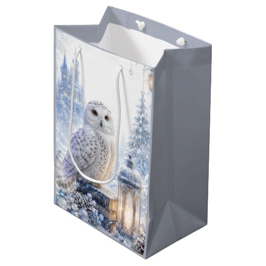 Sneeuwuil Wintermagie Medium Cadeauzakje (Voorkant Gekanteld)