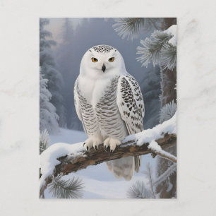 Sneeuwuil Winterportret Briefkaart