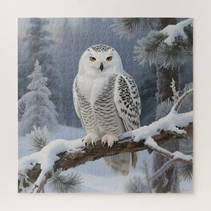 Sneeuwuil Winterportret Legpuzzel