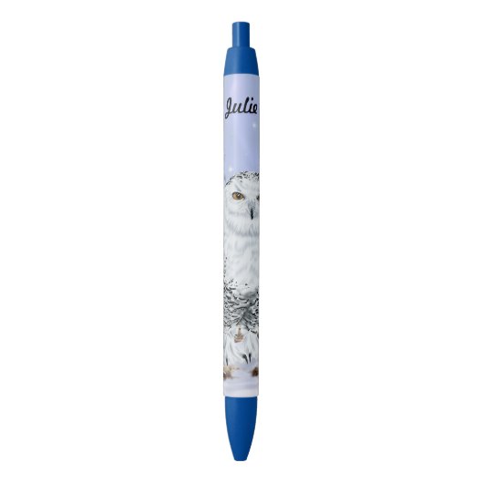 Sneeuwuil Zwarte Inkt Pen (Voorkant Verticaal)