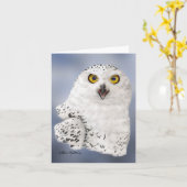 Sneeuwuilcaricatuur Kaart (Gele Bloem)