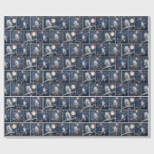 Sneeuwuilen in sneeuwvlokken cadeaupapier (Vlak)