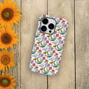 Sneeuwuilen met tulpen en zonnebloemen Case-Mate iPhone 14 pro hoesje