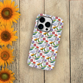 Sneeuwuilen met tulpen en zonnebloemen Case-Mate iPhone 14 pro hoesje