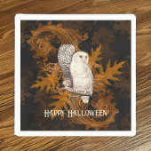 Sneeuwuilen op Sinaasappel Damask Halloween Servet