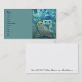 sneeuwuilheks visitekaartje (Voorkant / Achterkant)