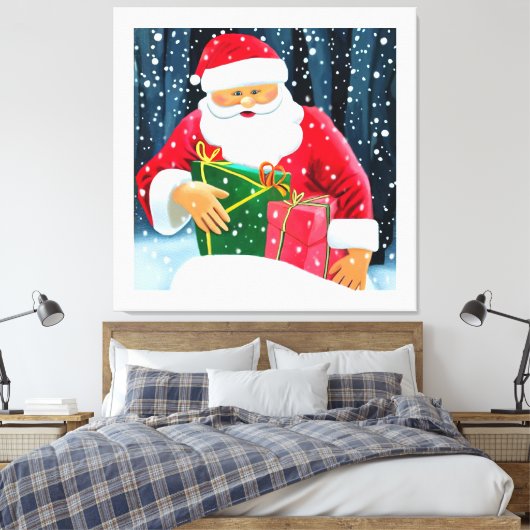 Sneeuwvader - Santa in the snow Canvas Afdruk (Insitu (Slaapkamer))