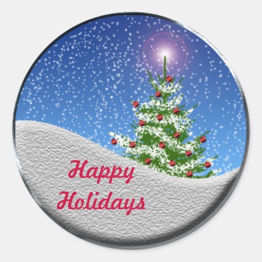 Sneeuwvakantie met kerstbomen Stickers Stickers (Voorkant)