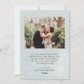 Sneeuwvakantie Nieuwgetrouwden Gebogen Foto Kerstm Feestdagenkaart (Achterkant)