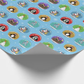 Sneeuwvakantie Wereldbollen Cadeaupapier (Hoek)