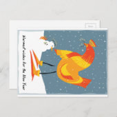 Sneeuwvakantiekaart Feestdagenkaart (Voorkant / Achterkant)