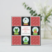 Sneeuwvakantiekaarten voor Wereldbollen Feestdagenkaart (Staand voorkant)