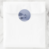 Sneeuwval aan zee ronde sticker (Tas)