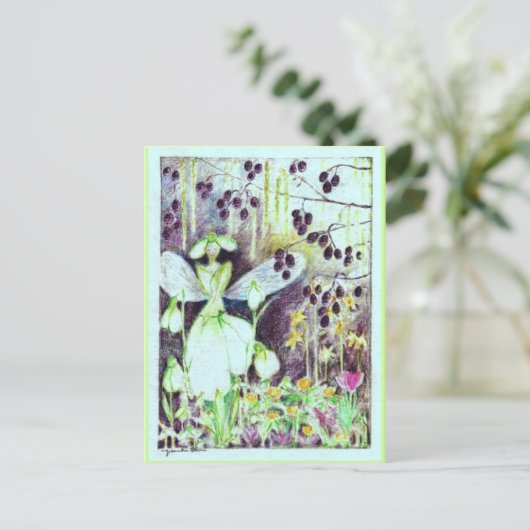 sneeuwval briefkaart (Staand voorkant)