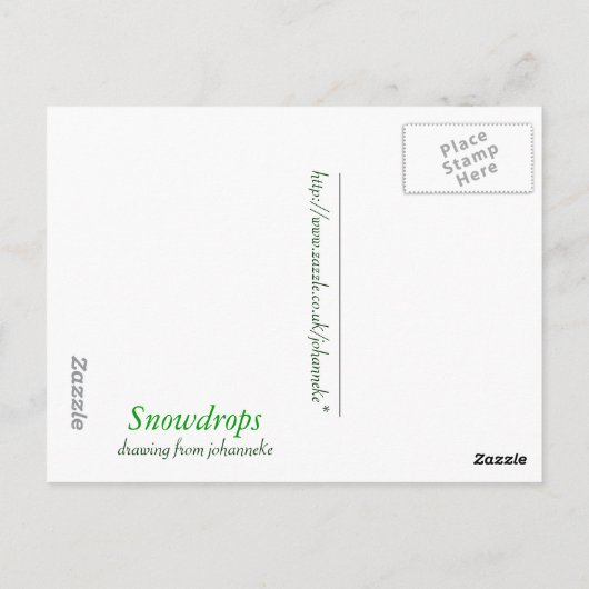 sneeuwval briefkaart (Achterkant)
