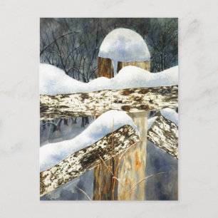 "Sneeuwval" Briefkaart voor landwegen