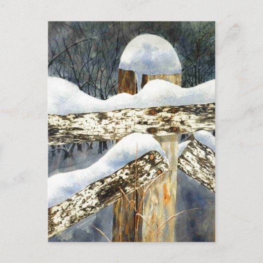 "Sneeuwval" Briefkaart voor landwegen (Voorkant)