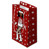 Sneeuwval danser rood klein cadeauzakje (Voorkant Gekanteld)