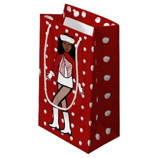 Sneeuwval danser rood klein cadeauzakje (Voorkant Gekanteld)