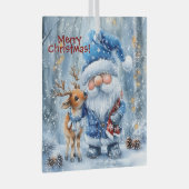 Sneeuwval en scharlaken draden glas ornament (Voorkant Rechts)