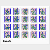 sneeuwval en scilla vierkante sticker (Vel)