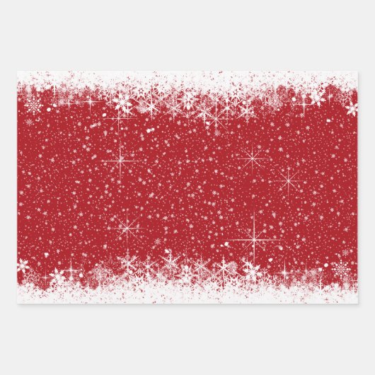 Sneeuwval en sneeuwgrenzen kerstblauw/rood ID728 Inpakpapier Vel (Voorkant 3)