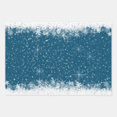 Sneeuwval en sneeuwgrenzen kerstblauw/rood ID728 Inpakpapier Vel (Voorkant)