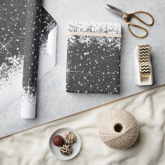 Sneeuwval en sneeuwgrenzen Kerstmis ID728 Cadeaupapier (Crafts)