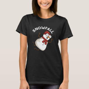 Sneeuwval Grappige Sneeuw Puns Donker BG T-shirt