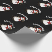 Sneeuwval Grappige Sneeuwpop Donker BG Cadeaupapier (Hoek)