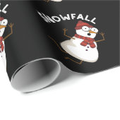 Sneeuwval Grappige Sneeuwpop Donker BG Cadeaupapier (Rol Hoek)
