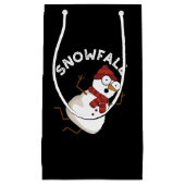 Sneeuwval Grappige Sneeuwpop Donker BG Klein Cadeauzakje (Voorkant)